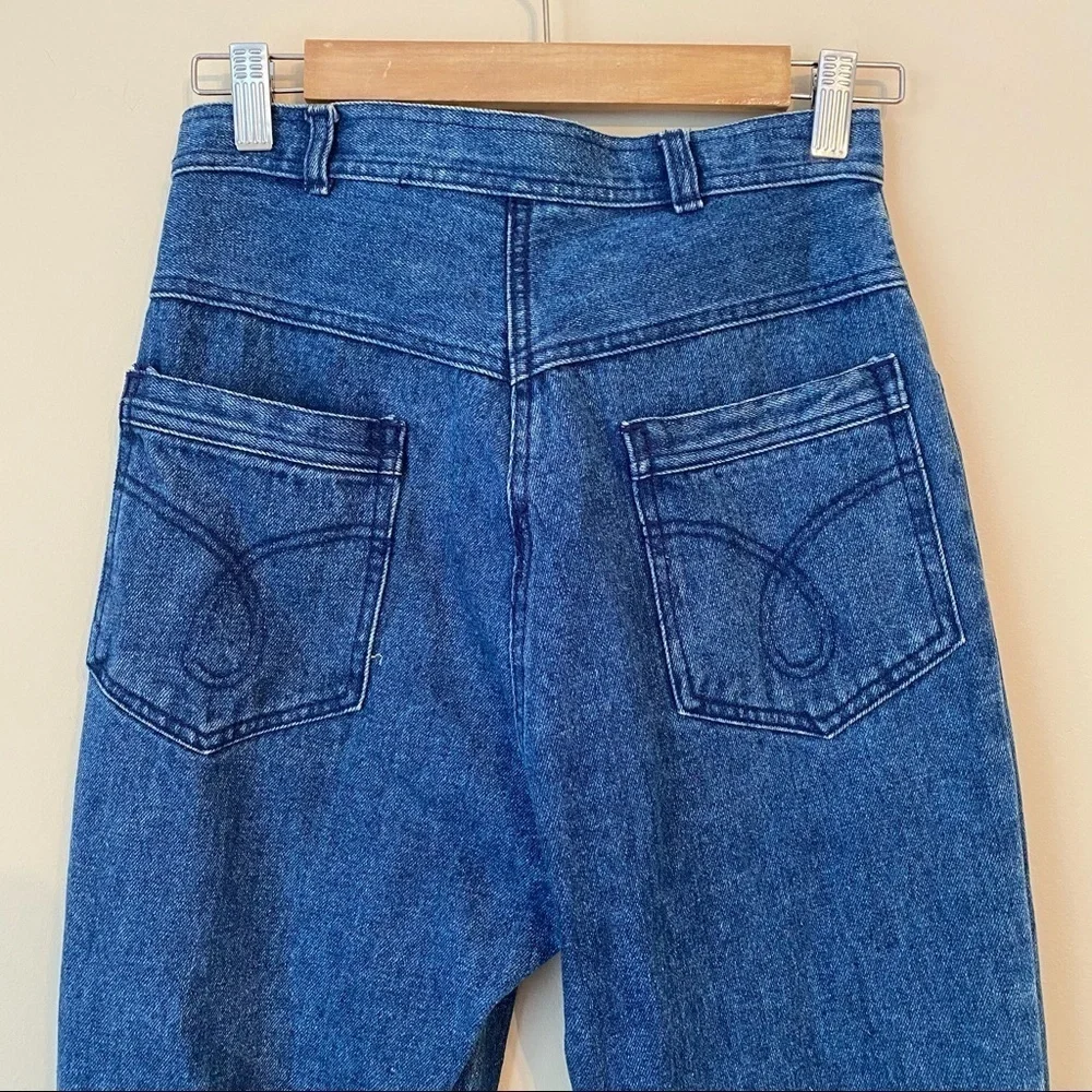 Vintage Cedars Beaded Embellished High Waist Blue Jeans - 6_9